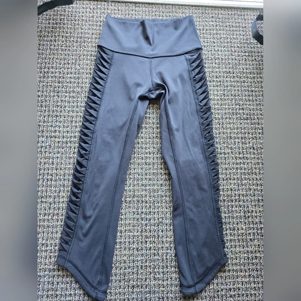 Lululemon Athletica Black Capris with Mesh Accents